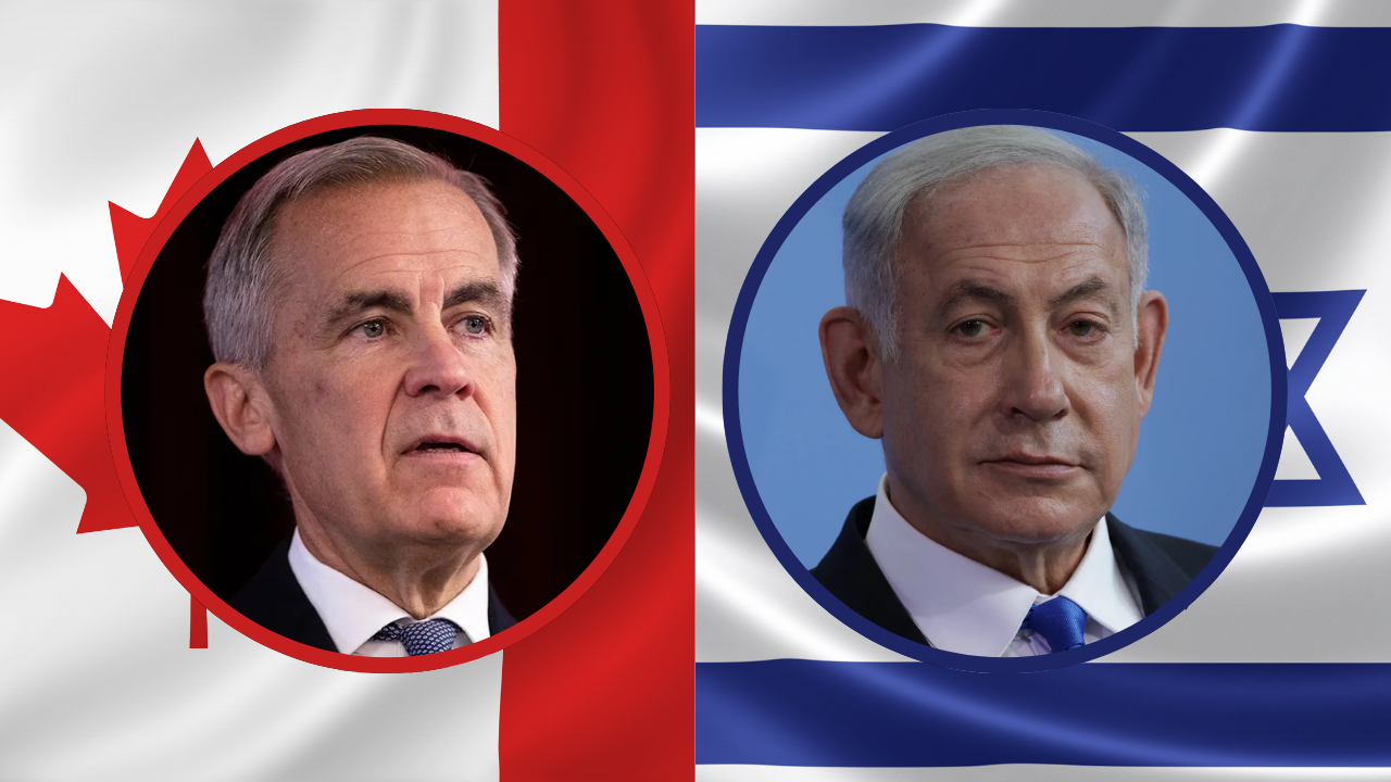 Mark Carney and Benjamin Netanyahu - Composition DP NewsSean GallupAmber Bracken