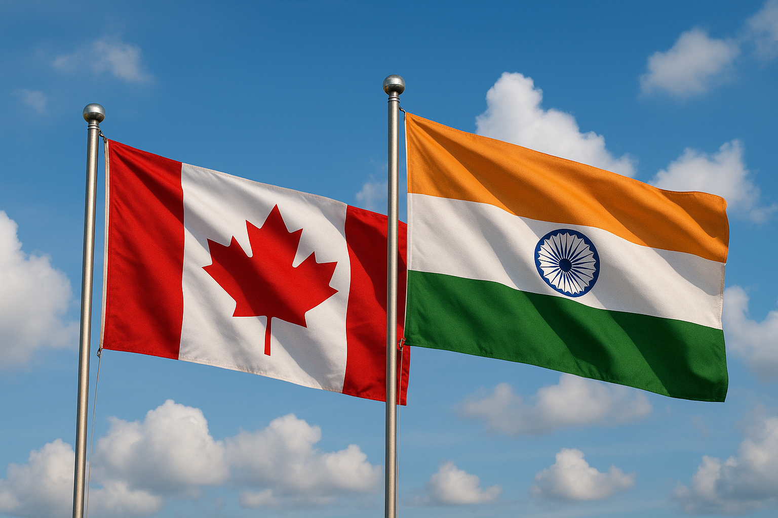 Flags of Canada and India - AI-generated image/DP News