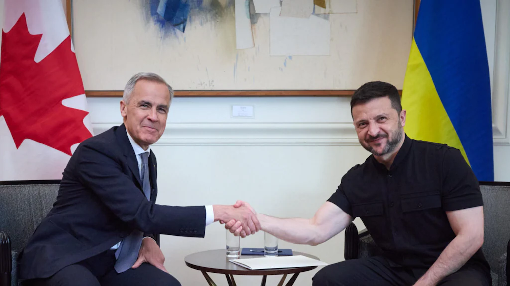 Prime Minister of Canada Mark Carney and President of Ukraine Volodymyr Zelensky - Photo: Radio Canada/Adrian Wyld/The Canadian Press