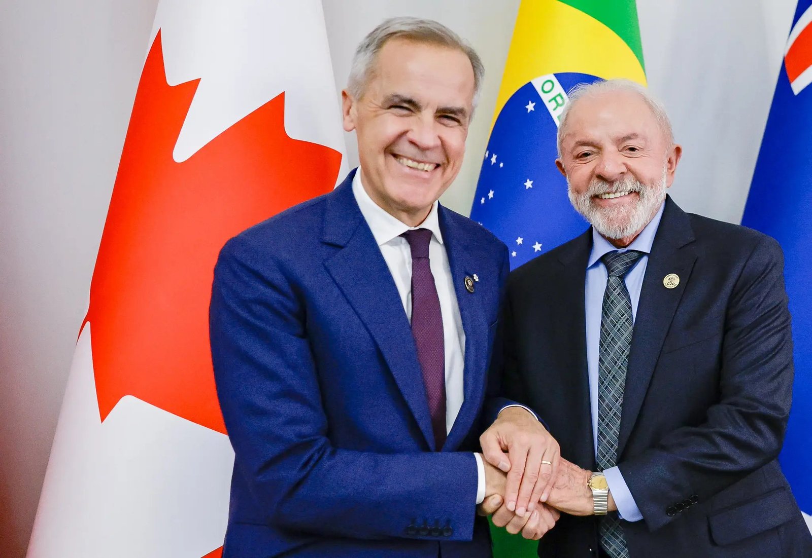 PM of Canada Mark Carney (Left) and President of Brazil Lula da Silva - Photo: Ricardo Stuckert / PR